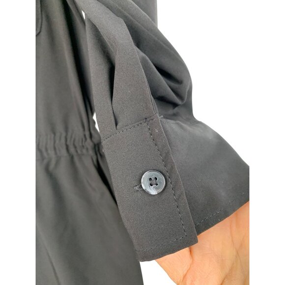 Calvin Klein Womens Black Wide-Leg Cropped Jumpsuit Size 8 3/4 Sleeves NWT 8749 - Picture 11 of 13